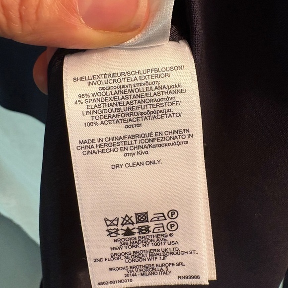 Brooks Brothers Classic Fit Ladies Wool Navy Blazer Sz 16 - Picture 6 of 6